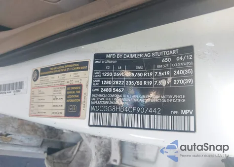 2012 Mercedes-Benz Glk 350 4Matic from USA, damaged, VIN WDCGG8HB4CF907442